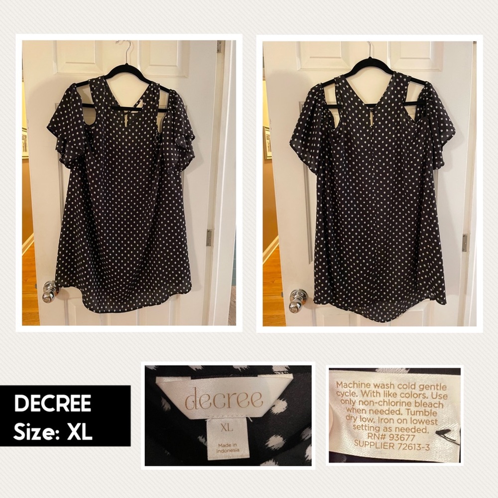 Decree- Off the Shoulder Dress - Polka Dots - Pre-Owned - worn once